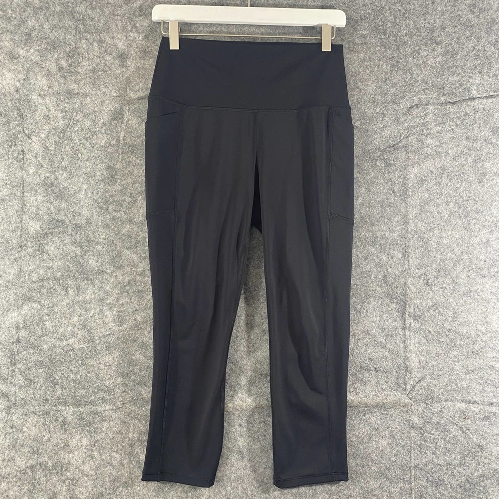Spyder Womens Leggings Medium Black High Rise Cropped Capri Pockets
